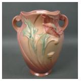 Roseville Pottery  Pink Poppy Handled Vase