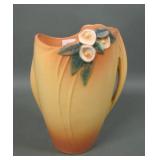 Roseville Pottery Orange Mock Orange Handled Vase