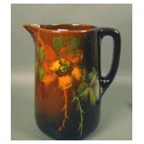 Owens Pottery Standard Glaze Decorated Pitcher