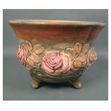 Weller Pottery Flemish Ftd Planter Rose Decoration