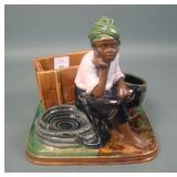 Bernhard Bloch Blackamoor Majolica Smoking Set