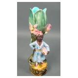 19th Century Barbotine Majoilca Blackamoor Vase