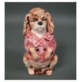 19th Century Majolica Sitting Dog Condiment/ Ladle