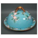 George Jones Majolica Apple Blossom Cheese Dome