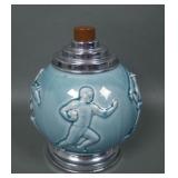 1930 Rookwood Blue Glaze Cigarette Dispenser