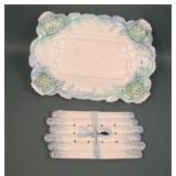 Antique French Majolica Asparagus Serving Tray