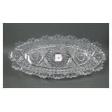 American Brilliant Cut Crystal Large Oval Tray