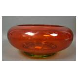 Tiffin Glass Amberina Large Cupped Bowl
