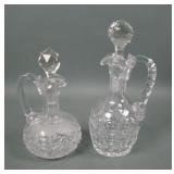 2 American Brillinat Cut Crystal Cruets & Stoppers