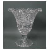American Brilliant Cut Crystal Ruffled Vase
