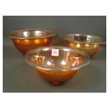 Federal Marigold Three Piece Paneled Nesting Bowls