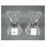 Two Mikasa 'Lilliette' Crystal Candlesticks