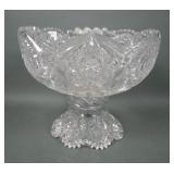 American Brilliant Cut Crystal Punch Bowl and Base