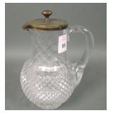 European Cut Crystal Diamond Cut Syrup Jug