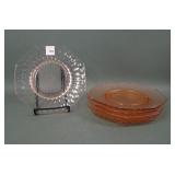 6 Vintage Fenton Pink Diamond Optic 7 1/2" Plates