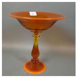 Tiffin Glass Amberian Tapered Stemmed Compote