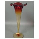 Mt Washington Amberina Panel Optic Vase