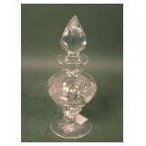 Vintage Floral Cut Crystal Perfume and Stopper