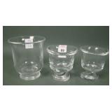 Three Signed Steuben Crystal Ftd Glasses