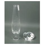 Two Piece Signed Steuben Crystal Lot
