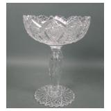 American Brilliant Cut Crystal Stemmed Compote