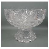 American Brilliant Cut Crystal Punch Bowl & Base