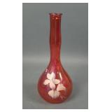 Westmoreland Cranberry Decorated Barber Bottle