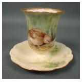 Artist Signed Limoges France Porcelain Egg Cup