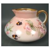 Limoge France Porcelain Decorated Milk Pitcher