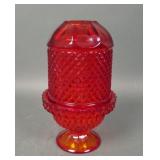 Vining Ruby Red Dimaond Point Fairy Lamp