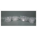 2 Pair ABC Cut Crystal Creamers & Sugars