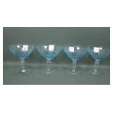 4 Fostoria Blue Versailles Azure Blue Low Sherbets