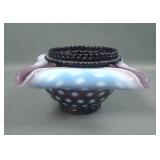 Fenton Amethyst Opal Polka Dot Fairy Lamp Base