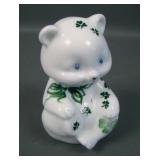 Fenon Glossy White Decorated Shamrock Bear