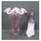 Two Fenton Pink Opalescent Items