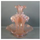 Fenton Velva Rose Stretch Glass Epergne