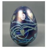 2003 Fenton/ Dave Fetty Blue Hanging Hearts Egg