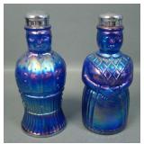 Imp. IG Cobalt Blue Butler & Maid Salt & Peppers