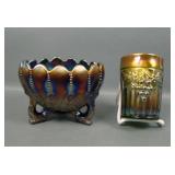 2 Piece N'Wood Carnival Glass Lot