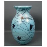 1975 Fenton/ Fetty Blue Hanging Hearts Vase