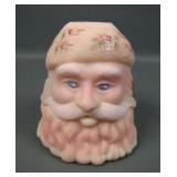 Fenton Burmese Decorated Santa Fairy Lamp