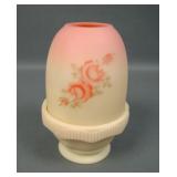 Fenton Burmese Rose Decorated Fairy Lamp