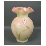 Fenton Burmeses Dragonfly Decorated Vase