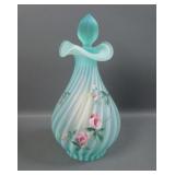 Fenton Sea Mst Green Spiral Decorated Decanter