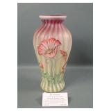 Fenton Topaz / Amberiana "Meadow Poppies" Vase