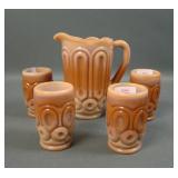 Weishar Chocolate Glass Moon & Stars Pitcher Set