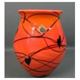 Fenton/ Fetty 1975 Bittersweet Hanging Hearts Vase