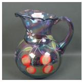 Fenton Lavender Iridised Cherry Decortaed Pitcher