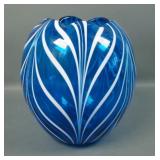Fenton /Dave Fetty Blue Cascade Vase