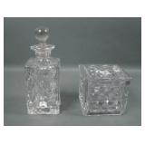 Fostoria American Cologne Bottle & Square Puff Box